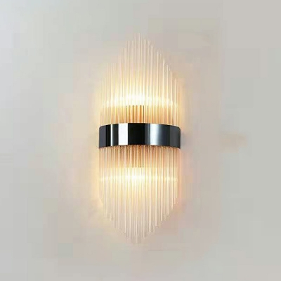 Crystal Wall Mounted Light Fixture Elegant Modern for Living Room