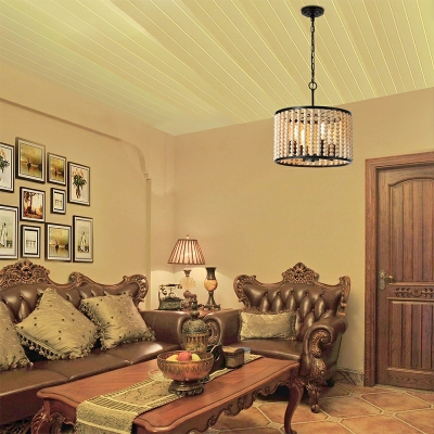 Drum Traditional Chandelier Lighting Fixtures White for Living Room