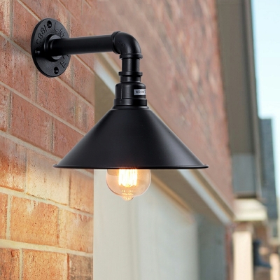 Industrial Wind Retro Wrought Iron Wall Lamp 1 Light for Garden and Balcony