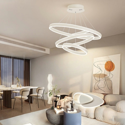 LED Creative 3 Tiers Circle Chandelier for Dining Room and Living Room
