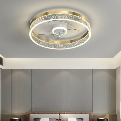 LED Nordic Creative Aluminum Ceiling Mounted Fan Light for Bedroom and Living Room