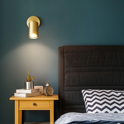 Metal Drum Wall Mounted Light Fixture Simplicity Adjustable for Bedroom