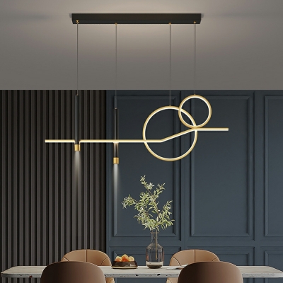 Metal Island Chandelier Lights Minimalism for Dinning Room