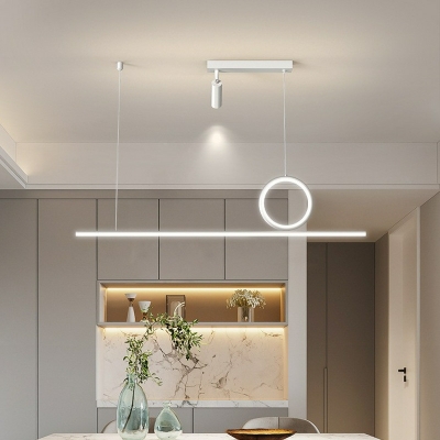 Metal Linear Island Chandelier Lights Minimalism for Dinning Room