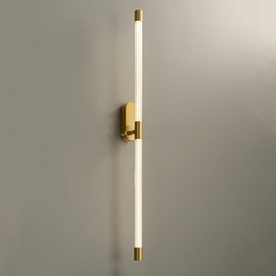 Minimalism Linear Flush Mount Wall Sconce Metal LED for Living Room