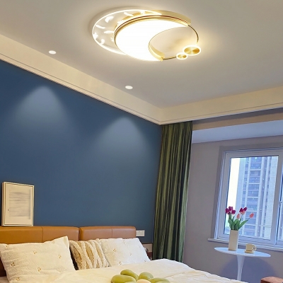 Simplicity Semi Flush Mount Ceiling Fixture Meatl LED for Living Room