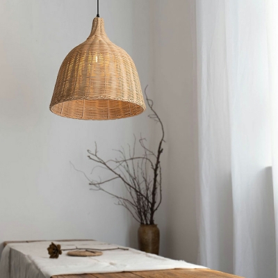 Southeast Asian Wabi-sabi Style Handmade Bamboo Pendant Lamp for Tea Room and Bedroom