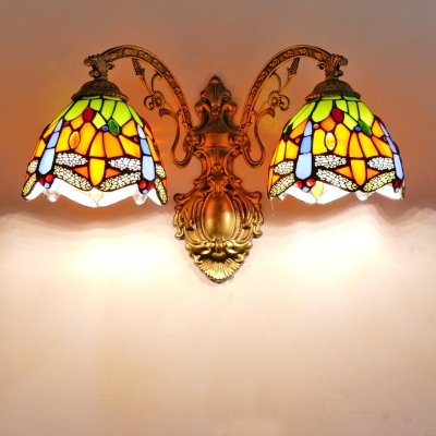 Tiffany Art Stained Glass Shade Vanity Lamp for Bathroom and Bedroom