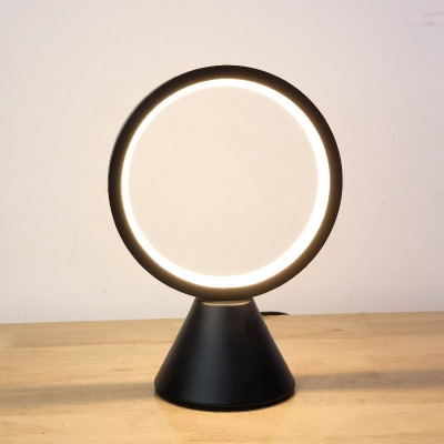 1 Light Contemporary Style Circle Shape Metal Night Table Light for Bedroom
