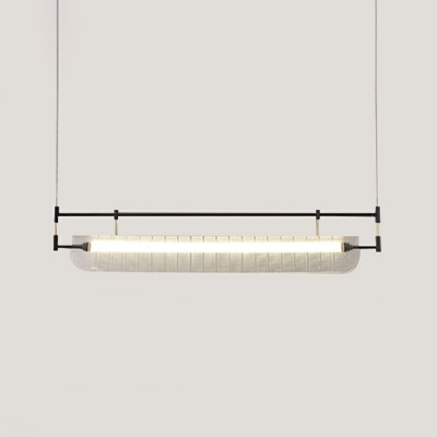 1 Light Minimalistic Style Rectangle Shape Metal Ceiling Pendant Light