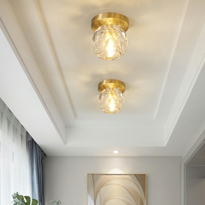 1 Light Modern Style Ball Shape Metal Flush Mount Ceiling Fixture