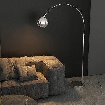 1 Light Simple Style Globe Shape Metal Standing Floor Lights for Living Room