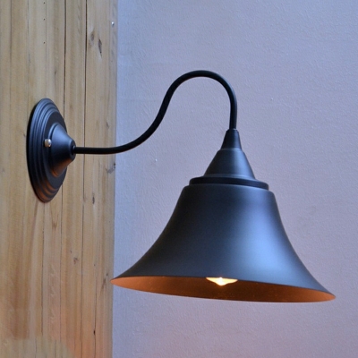 1 Light Warehouse Style Bell Shape Metal Wall Mounted Lights