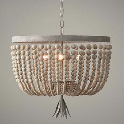 3 Lights Traditional Style Bead Shape Metal Hanging Pendant Light