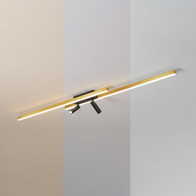 4 Lights Minimalism Style Linear Shape Metal Ceiling Mounted Fixture