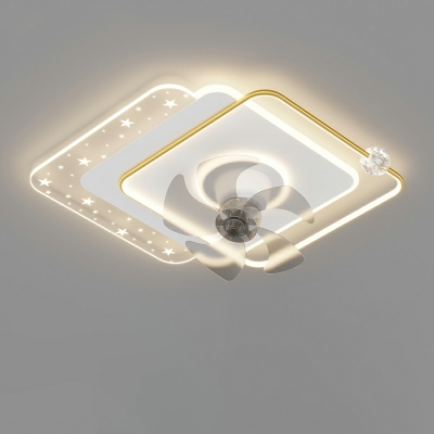 4 Lights Minimalistic Style Geometric Shape Metal Flush Mount Ceiling Chandelier