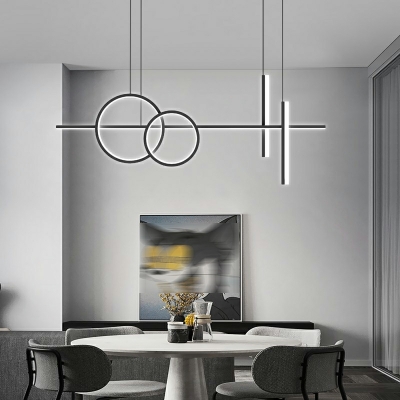 5 Lights Contemporary Style Circle Shape Metal Ceiling Pendant Light
