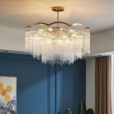8 Lights Nordic Style Waterfall Shape Metal Chandelier Lighting Fixture
