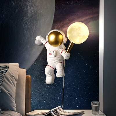 Astronaut Creative Flush Mount Wall Sconce Elegant for Kid's Room