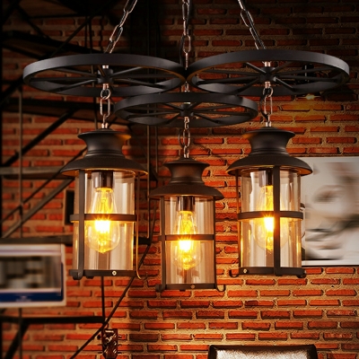 Black Chandelier Lighting Fixtures Vintage Industrial for Living Room