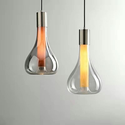 Contemporary Hanging Pendant Lights Basic Glass LED for Living Room