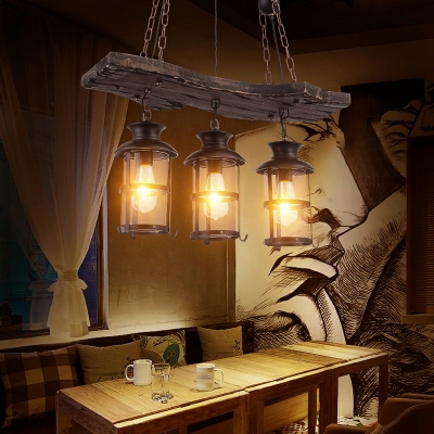 Industrial Chandelier Lighting Fixtures Vintage Black for Living Room