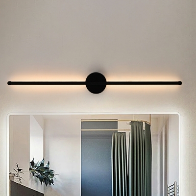 LED Minimalist Strip Vanity Light in Black for Bathroom and Bedroom