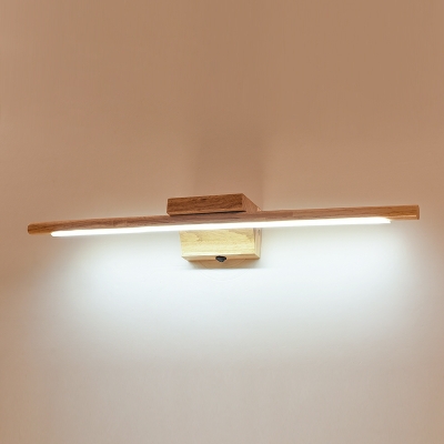 LED Warm Wood Art Strip Vanity Light for Bathroom and Powder Room