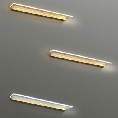 Modern Minimalist LED Full Copper Vanity Light with Three Gears for Bathroom