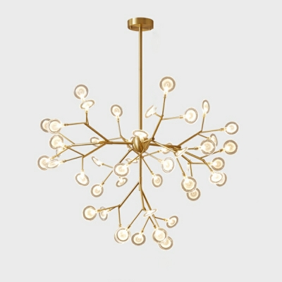 Nordic Creative Full Copper Firefly Chandelier for Bedroom and Living Room