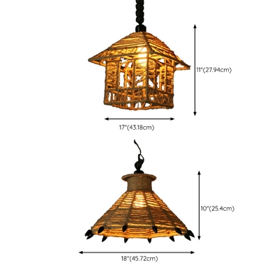 Personalized Hemp Rope Braided Pendant Lights for Restaurants and Bars