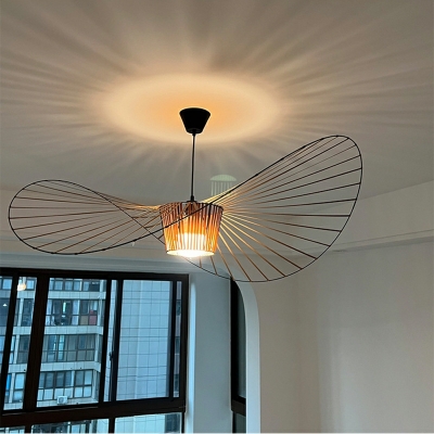 1 Light Industrial Style Cage Shape Metal Ceiling Pendant Light