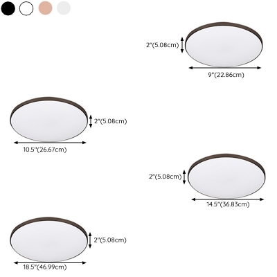 1 Light Minimalist Style Round Shape Metal Ceiling Flush Mount Light