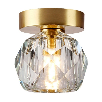 1 Light Simplistic Style Globe Shape Metal Flush Mount Light Fixture