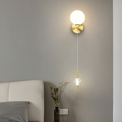 2 Lights Contemporary Style Ball Shape Metal Wall Sconce Light Fixtures