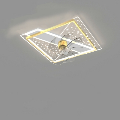 3 Lights Minimalism Style Fan Shape Metal Flushmount Lighting