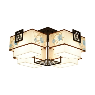 5 Lights Traditional Style Geometric Shape Metal Flush Mount Light Fixture