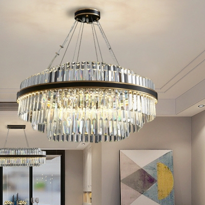 6 Tiers LED Light Luxury Round Crystal Chandelier for Bedroom and Living Room