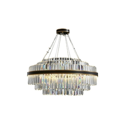 6 Tiers LED Light Luxury Round Crystal Chandelier for Bedroom and Living Room