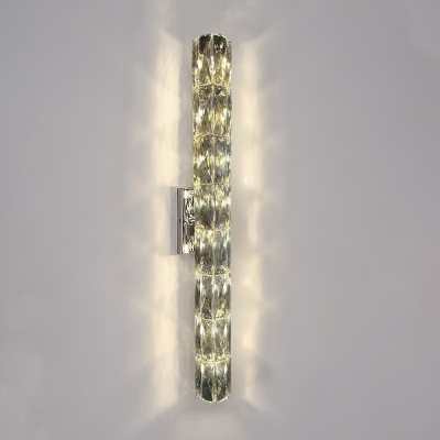 Crystal Wall Mounted Light Fixture Cylindrical for Living Room