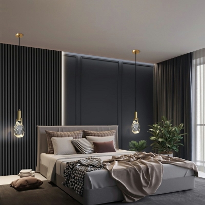 Elegant Minimalism LED Hanging Pendant Lights Crystal for Living Room