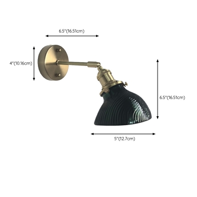 Japanese Retro Dark Green Glass Wall Lamp for Bedroom and Bathroom
