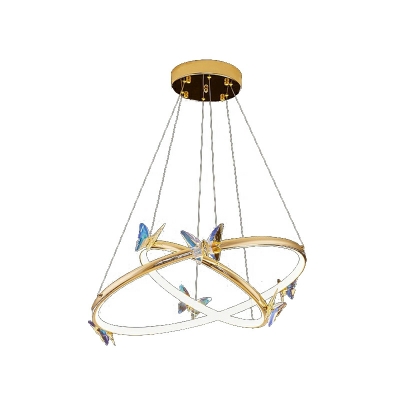 LED Creative Symphony Crystal Butterfly Chandelier for Living Room and Dining Room