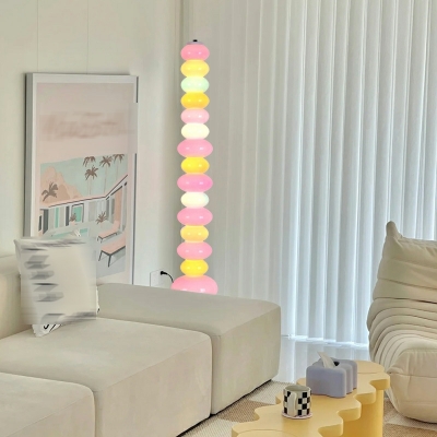 LED Linear Floor Lamps Simplicity Pink Glass Basic for Living Room