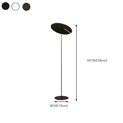 LED Minimalist Design Flying Saucer Aluminum Floor Lamp for Bedroom and Living Room