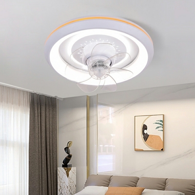 LED Modern Minimalist Acrylic Ceiling Mounted Fan Light with Third Gear for Bedroom