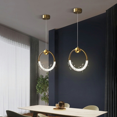 Minimalism Hanging Pendant Lights Crystal Linear for Living Room