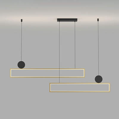 Minimalism Island Pendant Lighting LED Metal Linear for Dinning Room