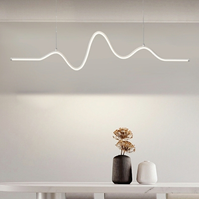Minimalism Metal Island Pendant Lighting LED Linear for Dinning Room