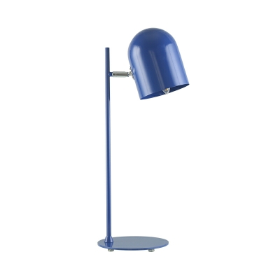 Nordic Minimalist Wrought Iron Table Lamp in Dark Blue for Bedroom and Study